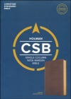 CSB Single Column Wide Margin Bible Leathertouch Brown